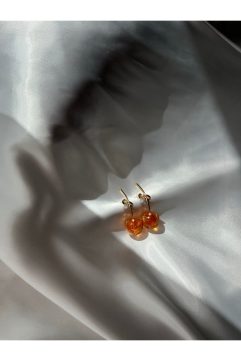 Turuncu Kirazlı Küpe