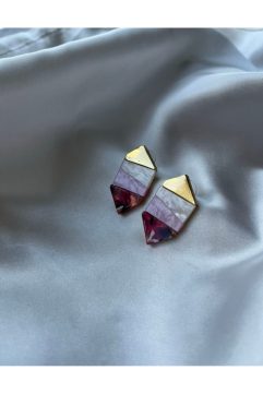 Cactus Modern Mozaik Küpe