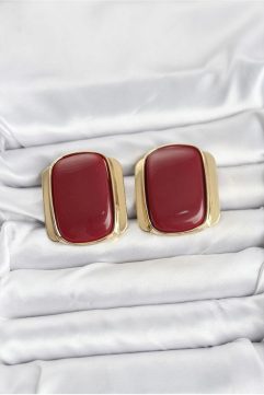 Vintage Bordeaux Gold Küpe